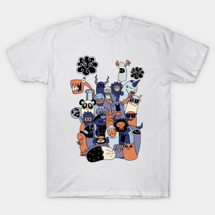 Set of funny cool monsters, aliens or fantasy animals T-Shirt